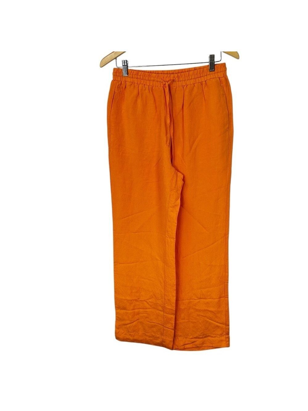 YEST Orange Linen Pants Women’s Size 6 Wide Leg Beachy Vacation Vibes Boho Chic